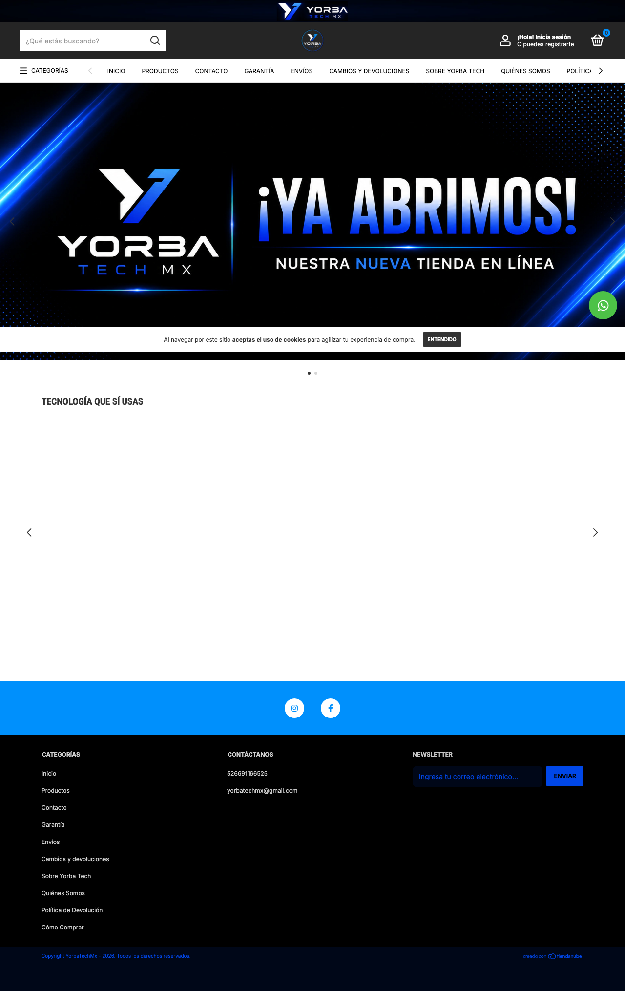 Vista del sitio web de YorbaTech MX, desarrollado por giazet
